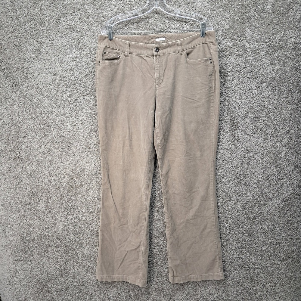 Liz Claiborne Womens Tan Stretch Corduroy Straight Leg Pants Size 12 RN 93677